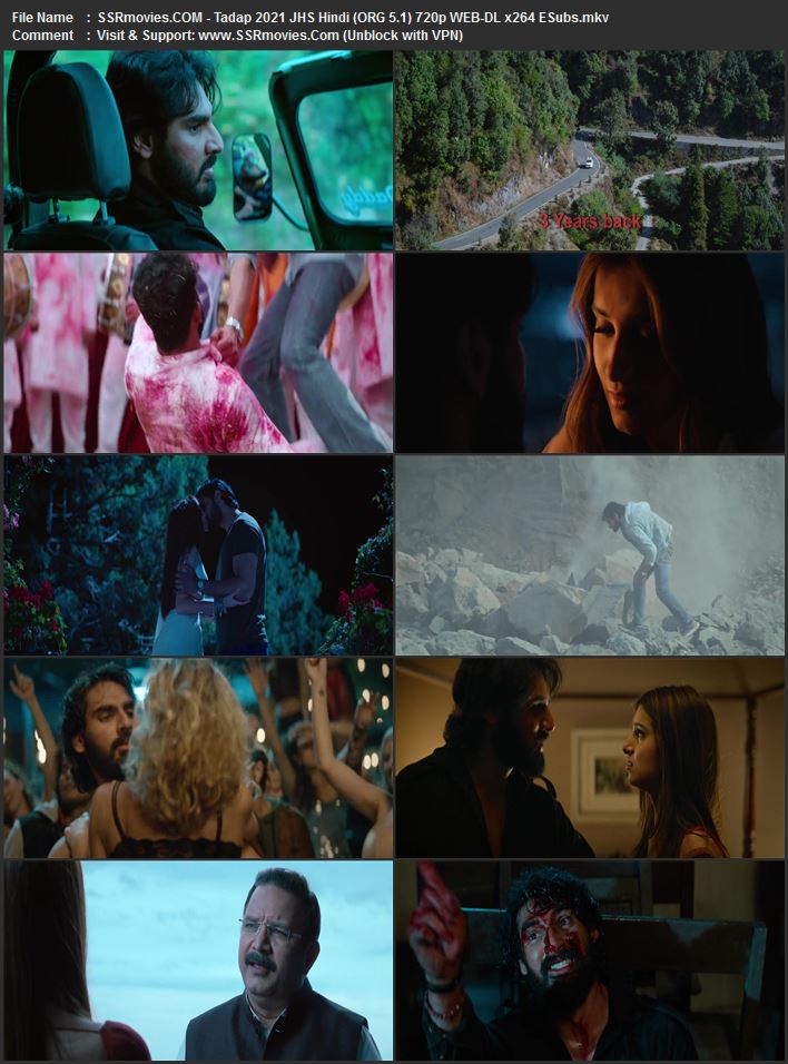 Tadap 2021 Hindi (ORG 5.1) 1080p 720p 480p WEB-DL x264 ESubs Tadap 2021 Hindi (ORG 5.1) 1080p 720p 480p WEB-DL x264 ESubs