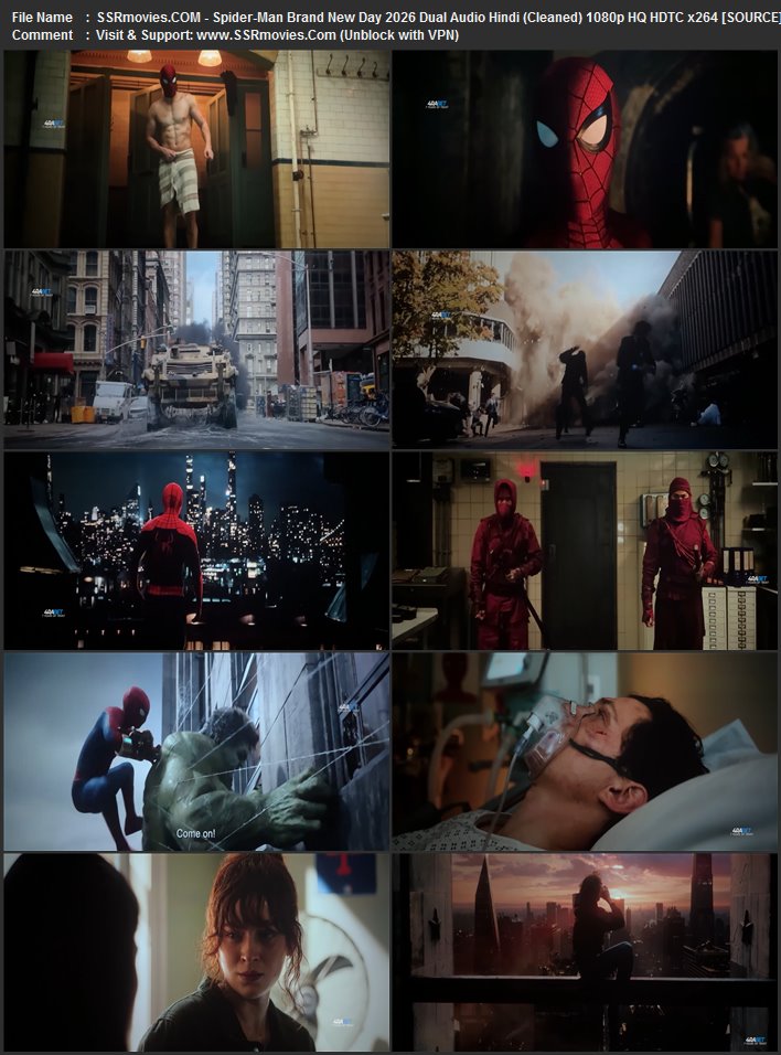 Spider-Man: Brand New Day 2026 Dual Audio Hindi (Cleaned) 1080p 720p 480p HQ HDTC x264 ESubs Spider-Man: Brand New Day 2026 Dual Audio Hindi (Cleaned) 1080p 720p 480p HQ HDTC x264 ESubs