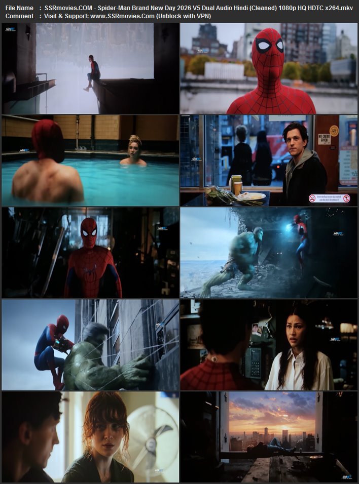 Spider-Man: Brand New Day 2026 V5 Dual Audio Hindi (Cleaned) 1080p 720p 480p HQ HDTC x264 Spider-Man: Brand New Day 2026 V5 Dual Audio Hindi (Cleaned) 1080p 720p 480p HQ HDTC x264