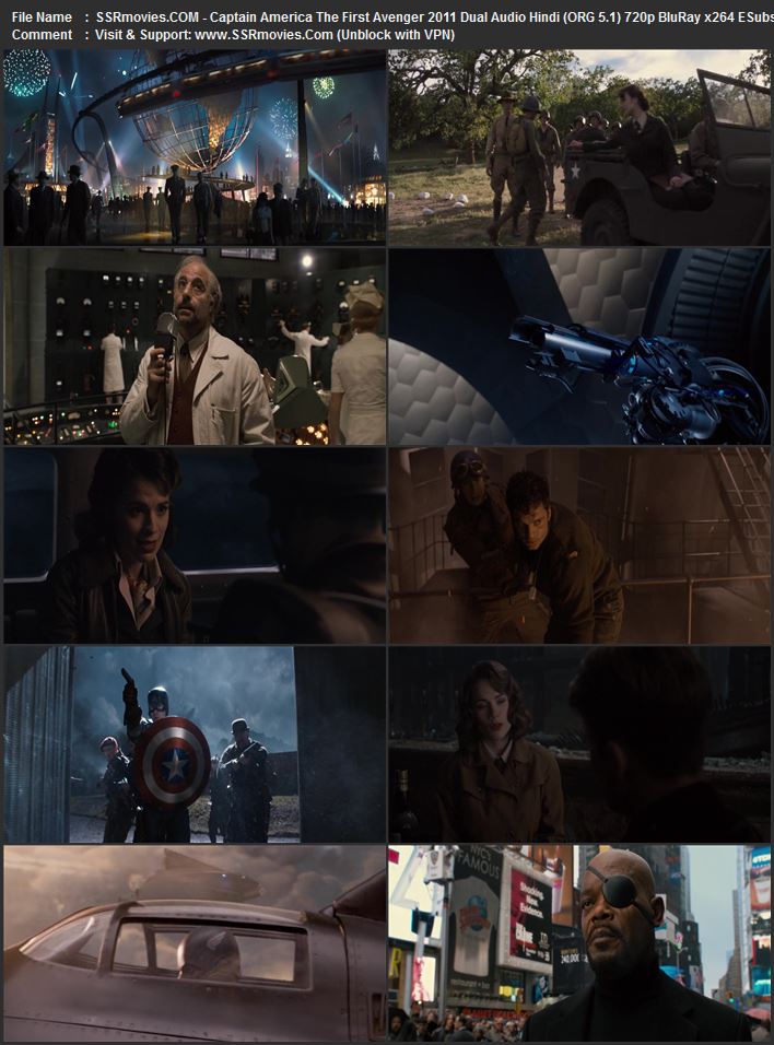 Captain America: The First Avenger 2011 Dual Audio Hindi (ORG 5.1) 1080p 720p 480p BluRay x264 ESubs