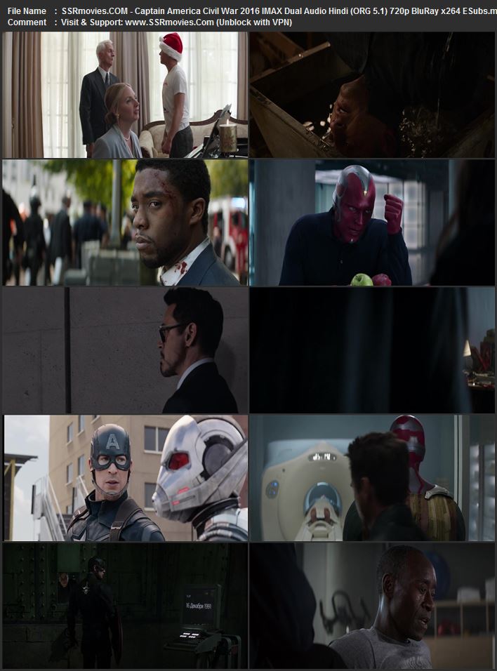 Captain America: Civil War 2016 Dual Audio Hindi (ORG 5.1) 1080p 720p 480p BluRay x264 ESubs