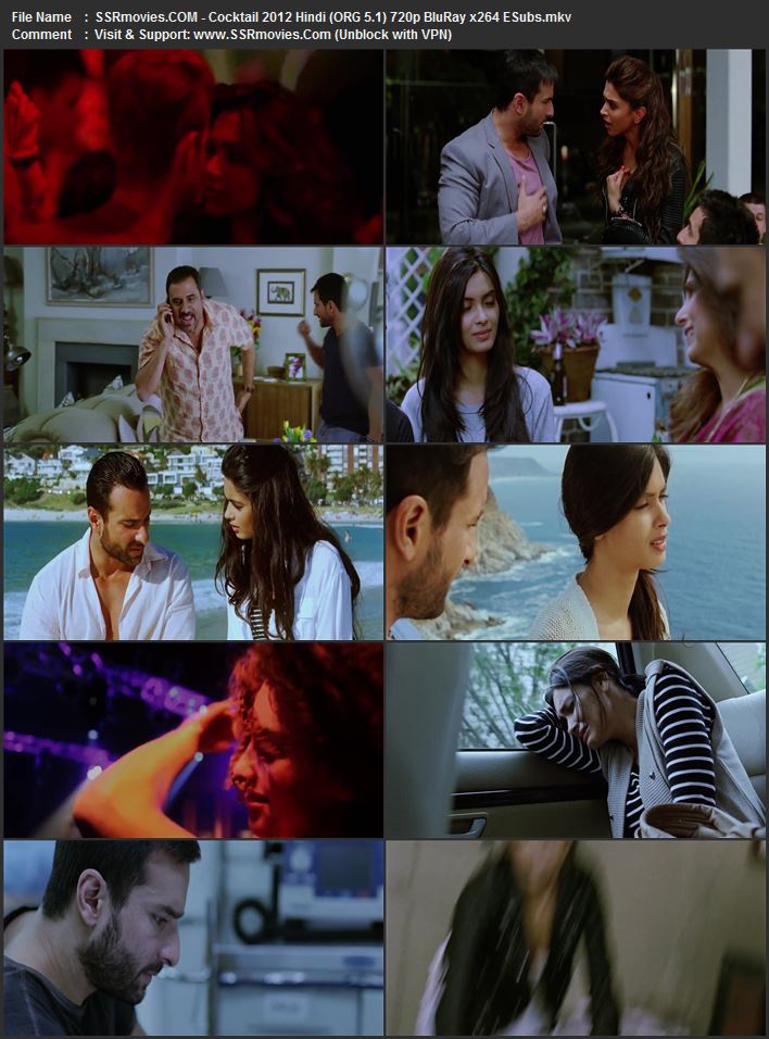 Cocktail 2012 Hindi (ORG 5.1) 1080p 720p 480p BluRay x264 ESubs