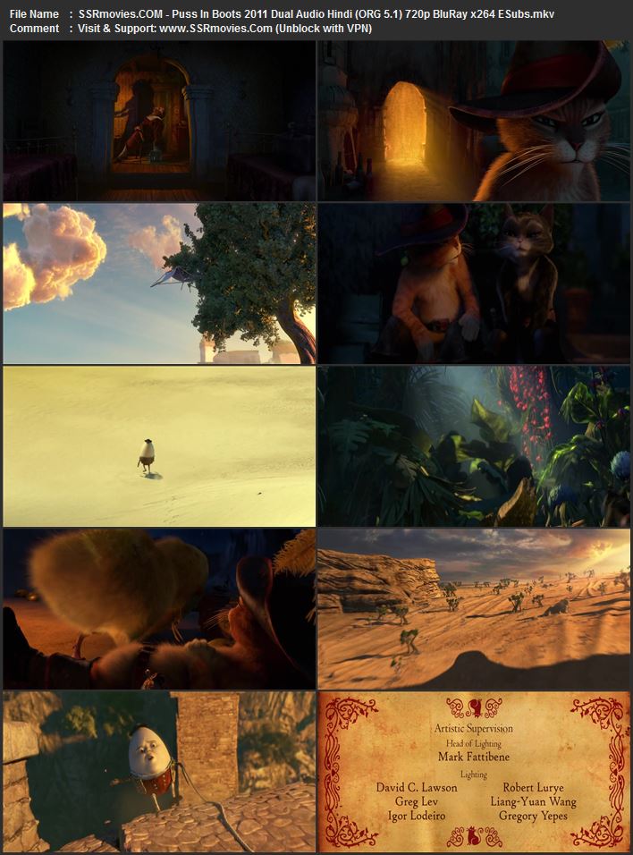 Puss in Boots 2011 Dual Audio Hindi (ORG 5.1) 1080p 720p 480p BluRay x264 ESubs