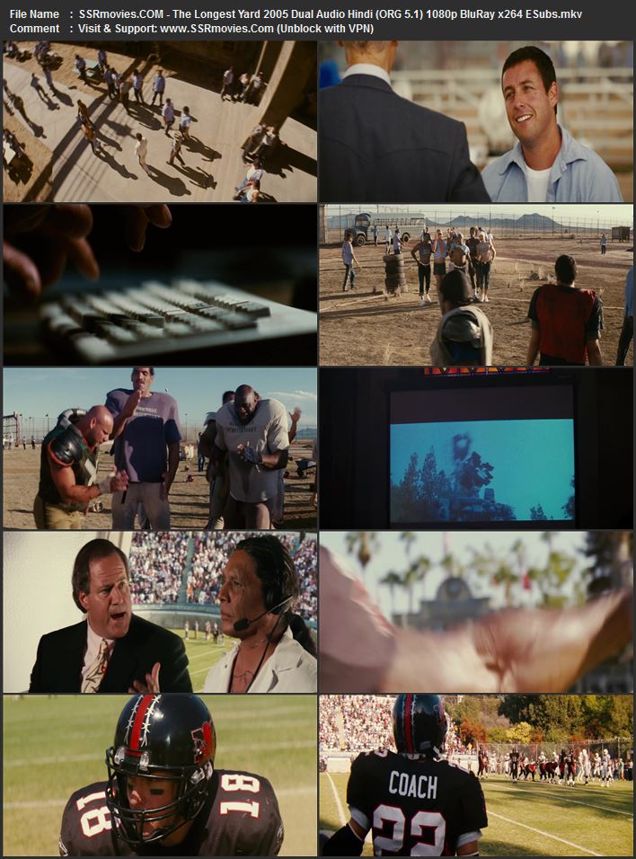 The Longest Yard 2005 Dual Audio Hindi (ORG) 1080p 720p 480p BluRay x264 ESubs