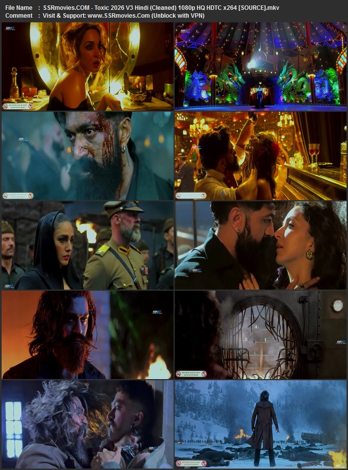 Toxic 2026 V3 Hindi (Cleaned) 1080p 720p 480p HQ HDTC x264 Toxic 2026 V3 Hindi (Cleaned) 1080p 720p 480p HQ HDTC x264