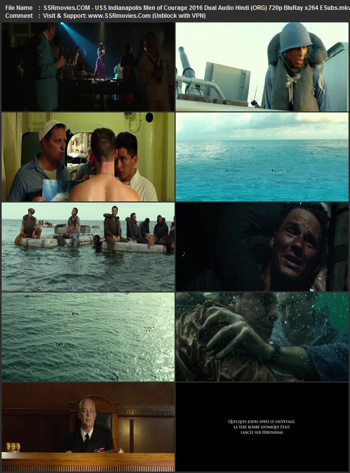 USS Indianapolis: Men of Courage 2016 Dual Audio Hindi (ORG) 720p 480p BluRay x264 ESubs