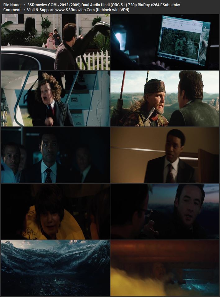 2012 (2009) Dual Audio Hindi (ORG 5.1) 1080p 720p 480p BluRay x264 ESubs