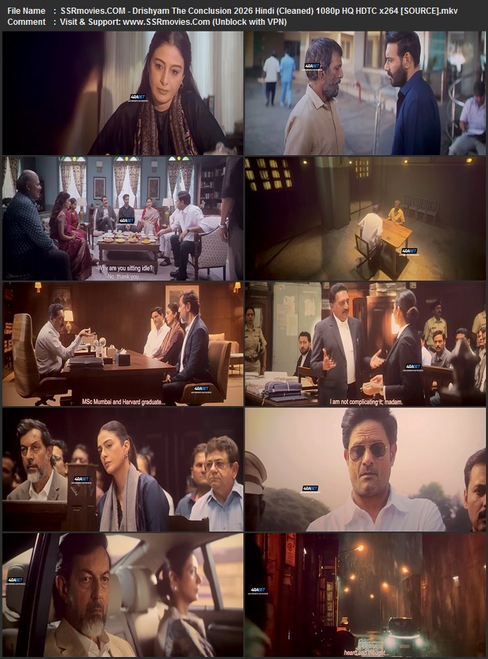 Drishyam: The Conclusion 2026 Hindi (Cleaned) 1080p 720p 480p HQ HDTC x264 ESubs Drishyam: The Conclusion 2026 Hindi (Cleaned) 1080p 720p 480p HQ HDTC x264 ESubs