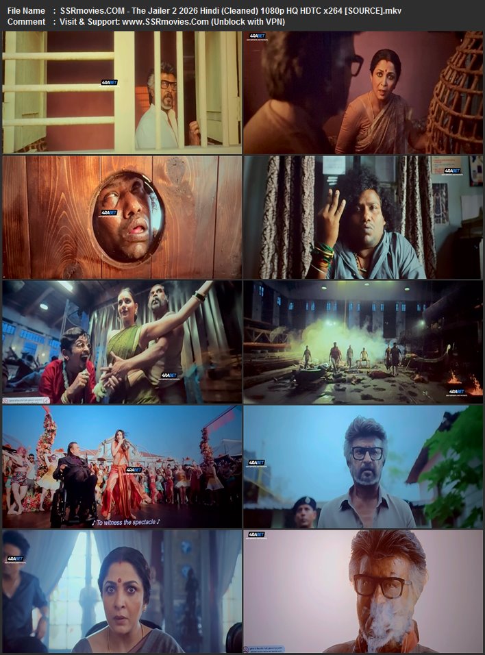 Jailer 2 2026 Hindi (Cleaned) 1080p 720p 480p HQ HDTC x264 ESubs