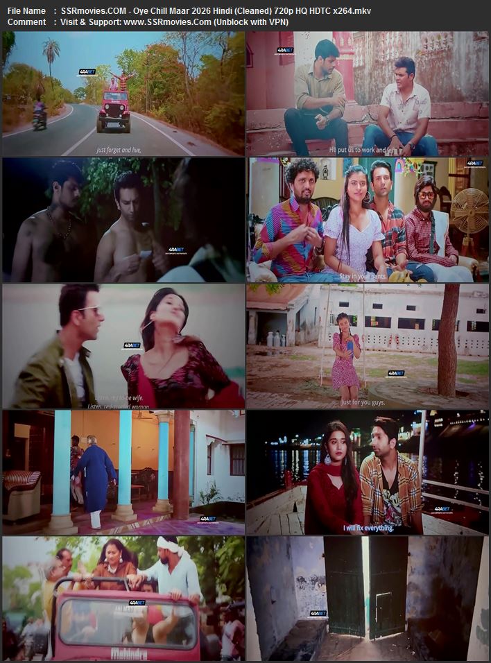 Oye Chill Maar 2026 Hindi (Cleaned) 1080p 720p 480p HQ HDTC x264 ESubs Oye Chill Maar 2026 Hindi (Cleaned) 1080p 720p 480p HQ HDTC x264 ESubs
